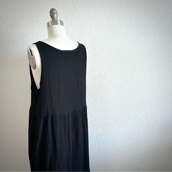 COIN 1804 MINIMALIST 100% COTTON RESORT WEAR SUSTAINABLE TIERD MAXI DRESS (0824) - Picture 6 of 7
